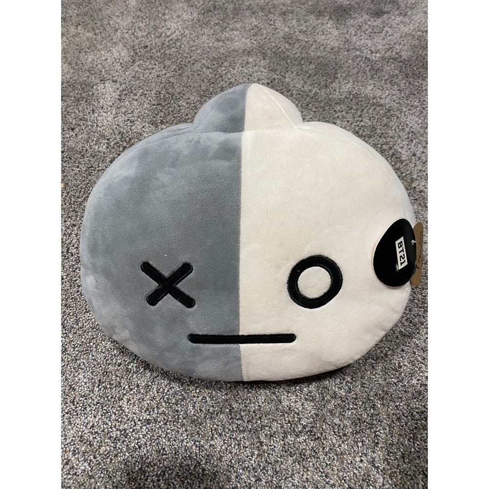 BT21 Van Plush Pillow Cushion BTS Line Friends Grey White Space Robot